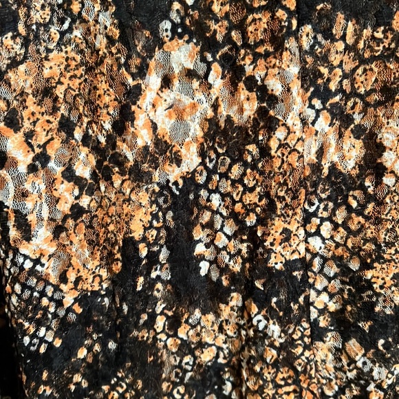 Free People Out for the Night Sheer Tunic Blouse in Snake Combo Sz M - Picture 10 of 11